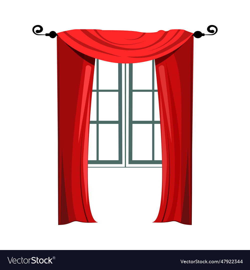 Curtains and window Royalty Free Vector Image - VectorStock