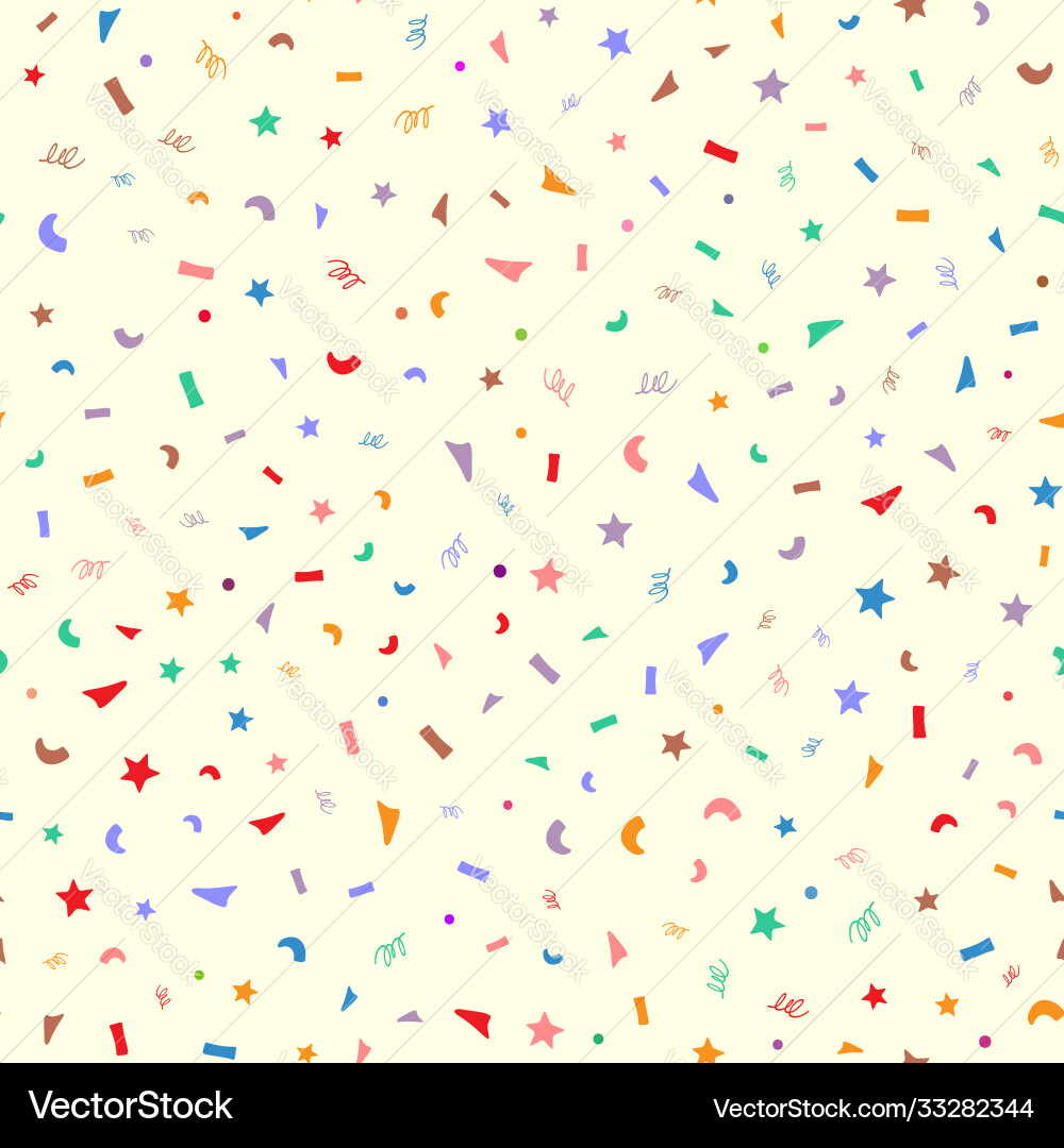Cute seamless pattern with colored confetti Vector Image