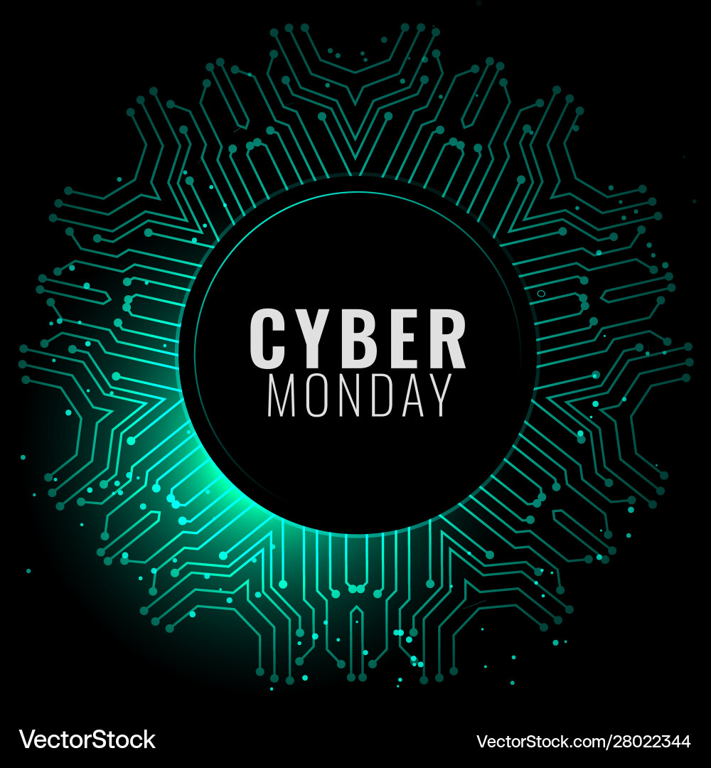 Cyber Monday Banner In Digital Style Background Vector Image