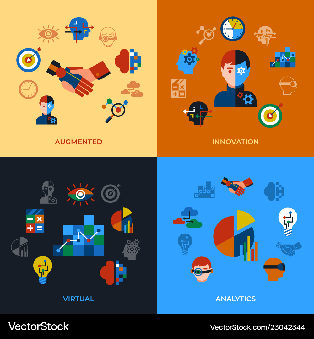 Digital augmented analytics Royalty Free Vector Image