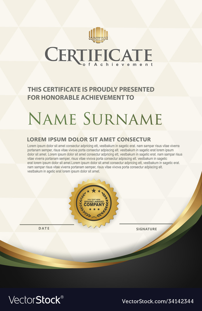 Elegant and futuristic certificate template Vector Image