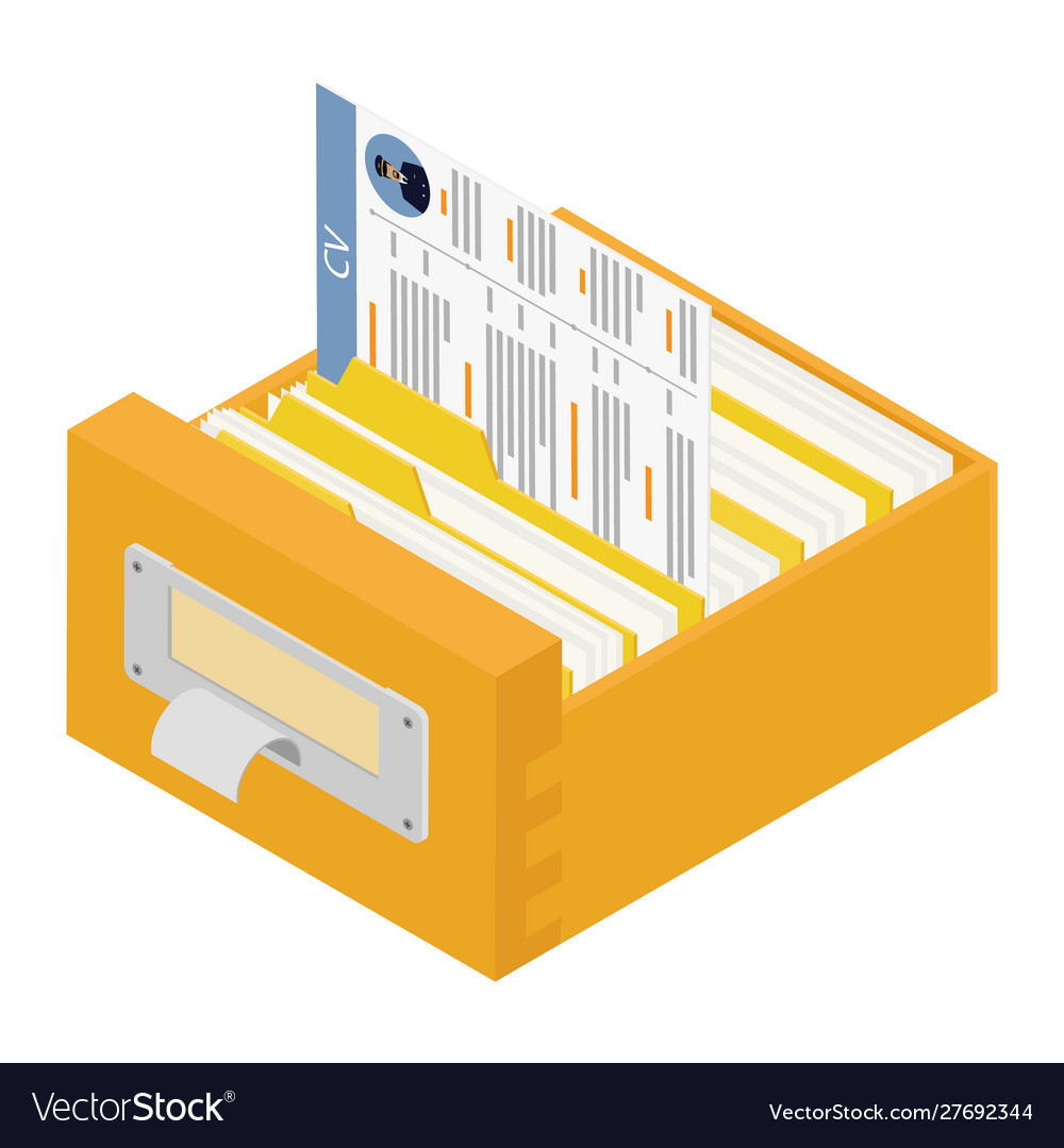 Office files in a filing drawer business Vector Image