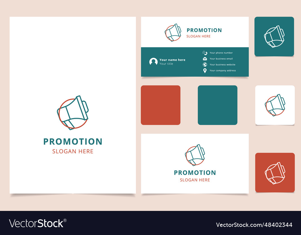 promotion-logo-design-with-editable-slogan-vector-image