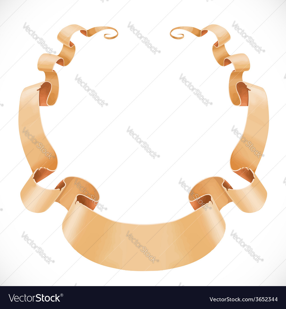 ribbon banner scroll of parchment isolated on a vector image