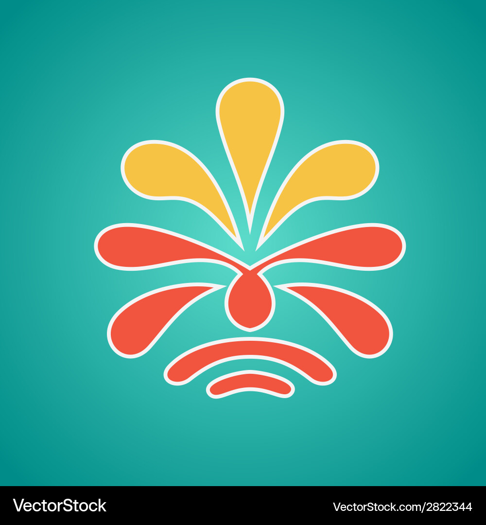 Vintage floral emblem design red Royalty Free Vector Image