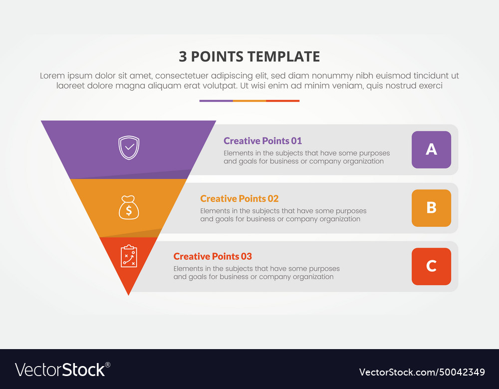 3 points stage template infographic concept Vector Image