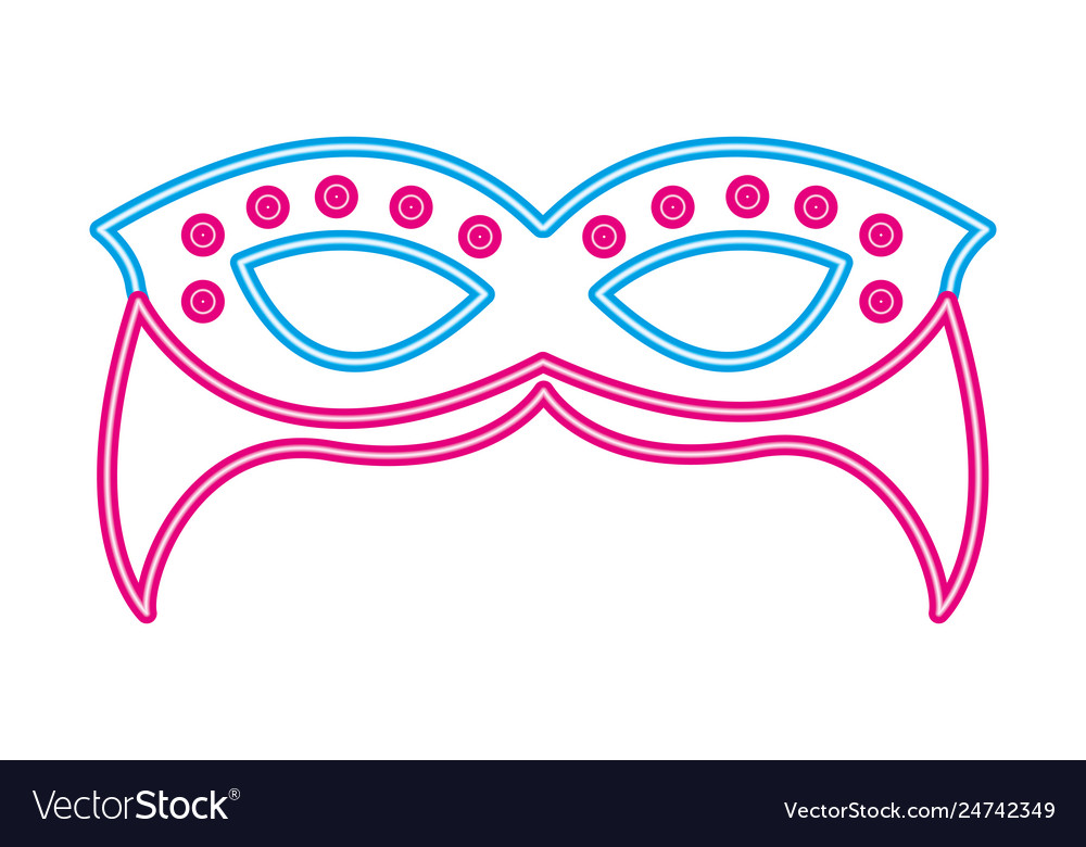 Carnival Party Mask Decoration Neon Royalty Free Vector