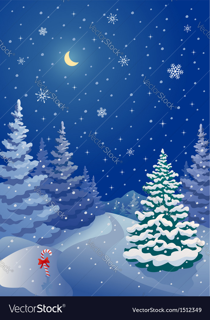 Christmas coniferous forest Royalty Free Vector Image