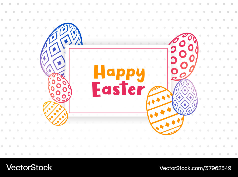 Happy easter background with decorative eggs Vector Image
