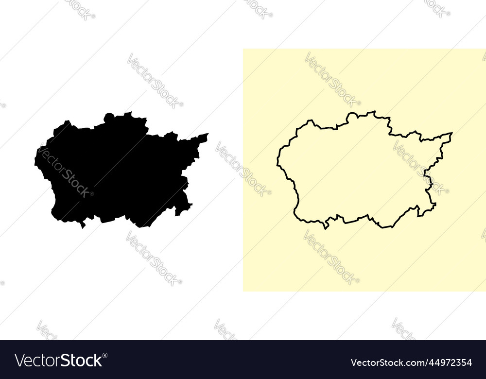 Alytus map lithuania europe filled and outline Vector Image