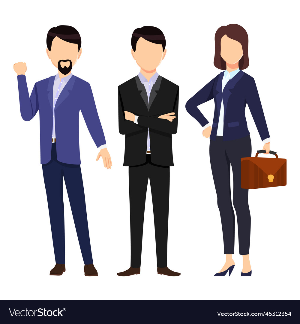 Businessman businesswoman team with bag Royalty Free Vector