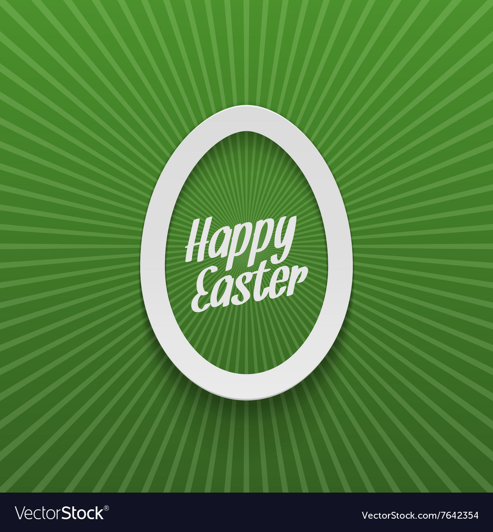 Easter realistic paper egg label with type