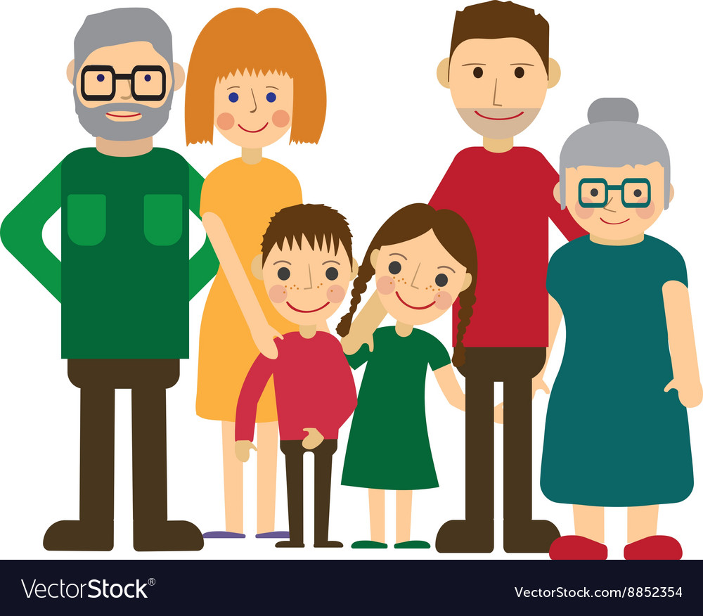 Happy family portrait father and mother son Vector Image