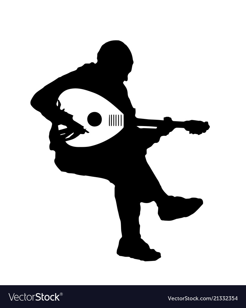 Musician playing oud guitar musical instrument Vector Image