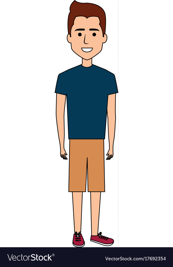 Young man standing avatar character Royalty Free Vector