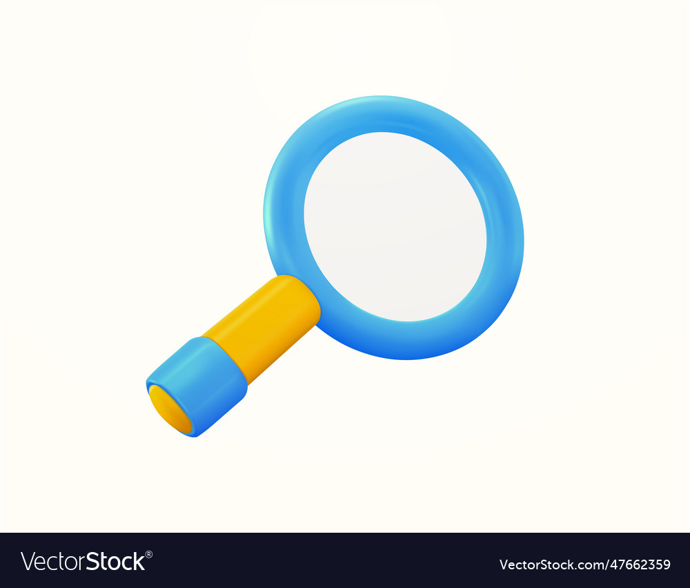 3d Magnifying Glass Isolated In Minimal Style Vector Image 7830