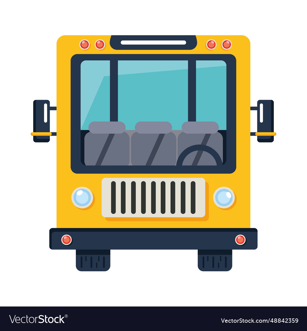 Bus school front view Royalty Free Vector Image