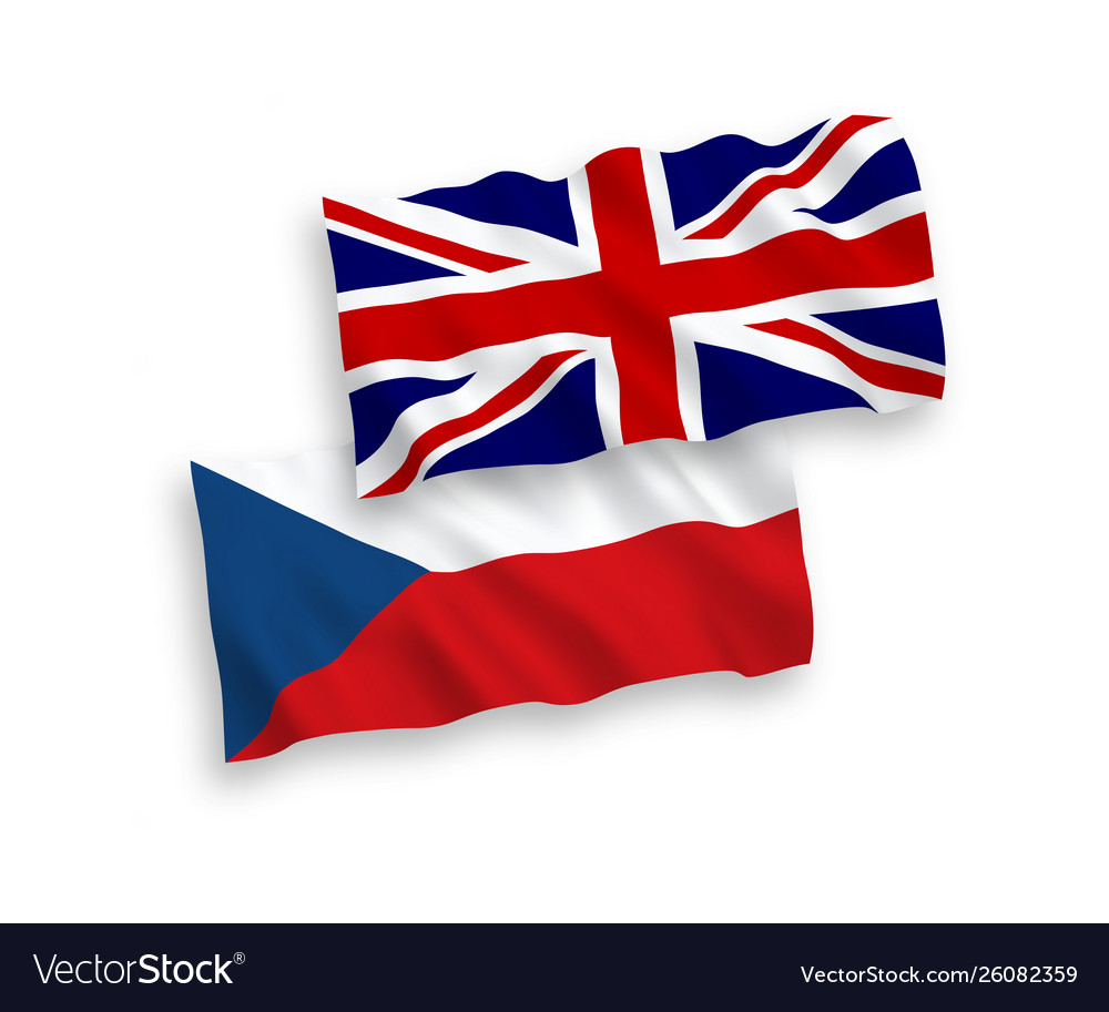 Flags great britain and czech republic Royalty Free Vector