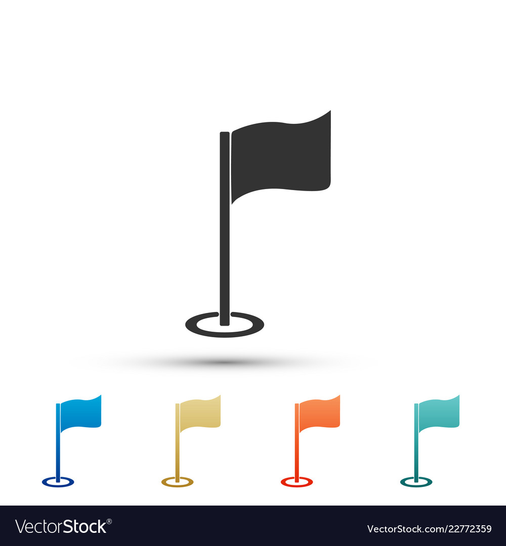 Golf flag icon isolated on white background Vector Image