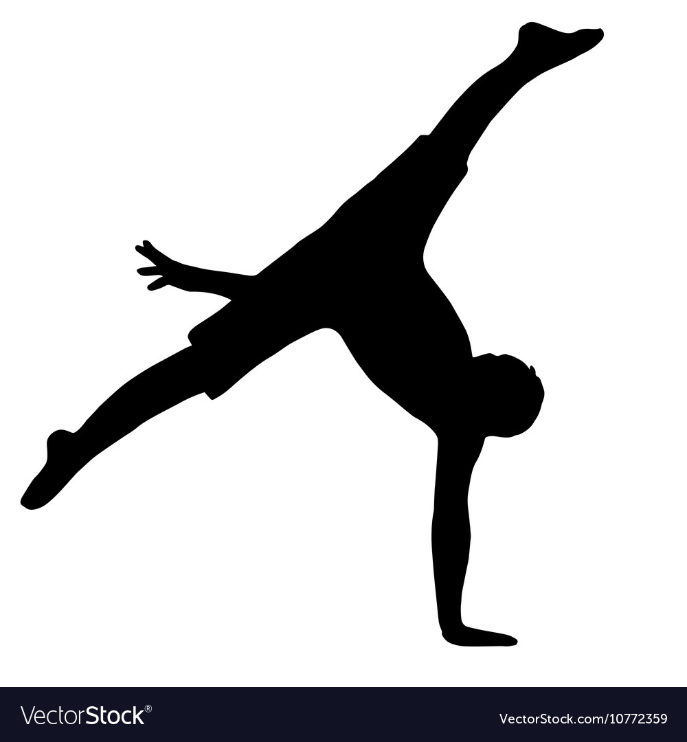 Silhouette of gymnastic girl art gymnastics Vector Image