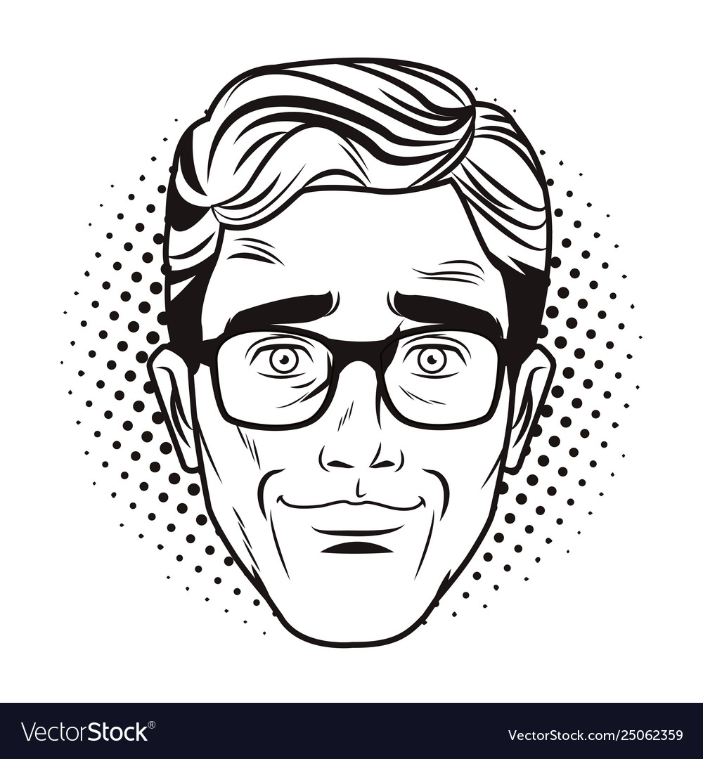 Pop art man face Royalty Free Vector Image - VectorStock