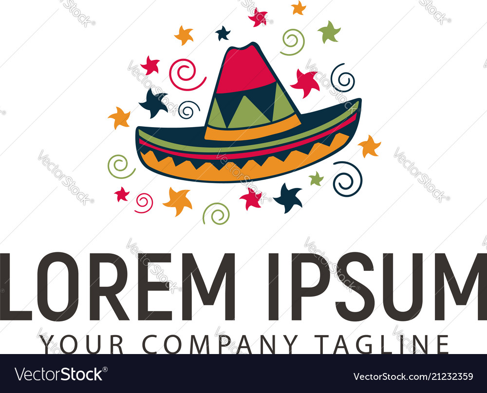 Sombrero hat logo design concept template Vector Image