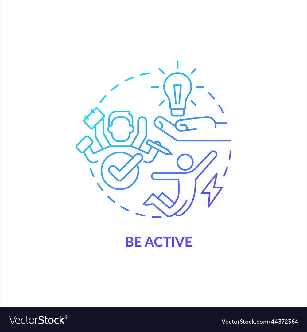 Be active blue gradient concept icon Royalty Free Vector