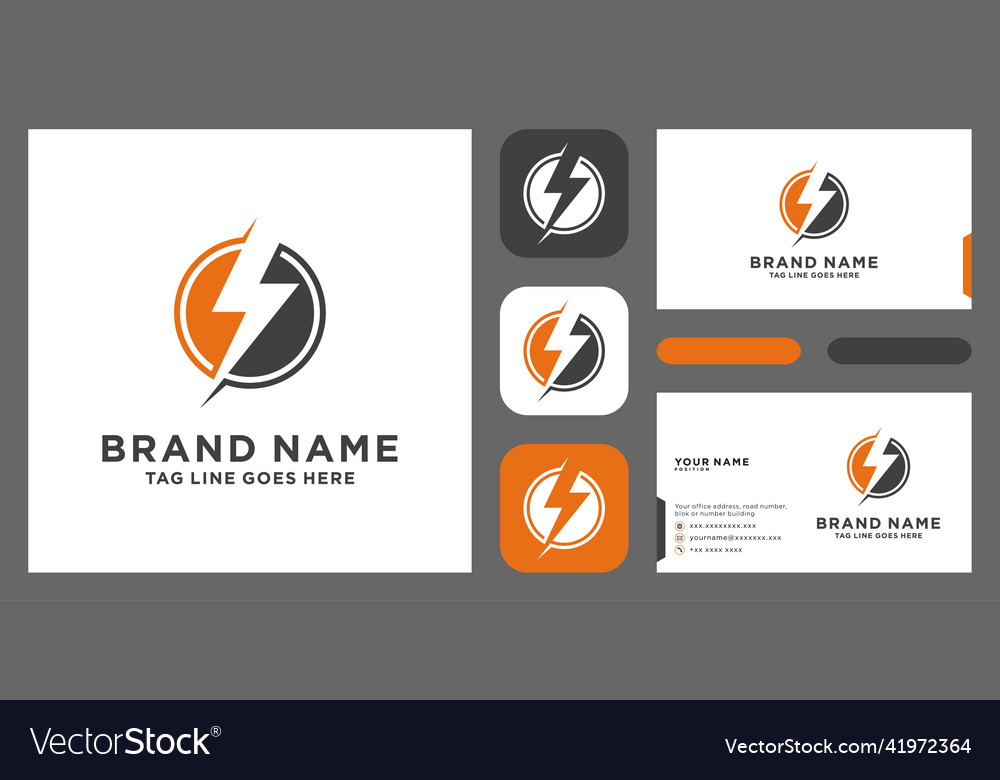 Creative thunder concept logo design Royalty Free Vector