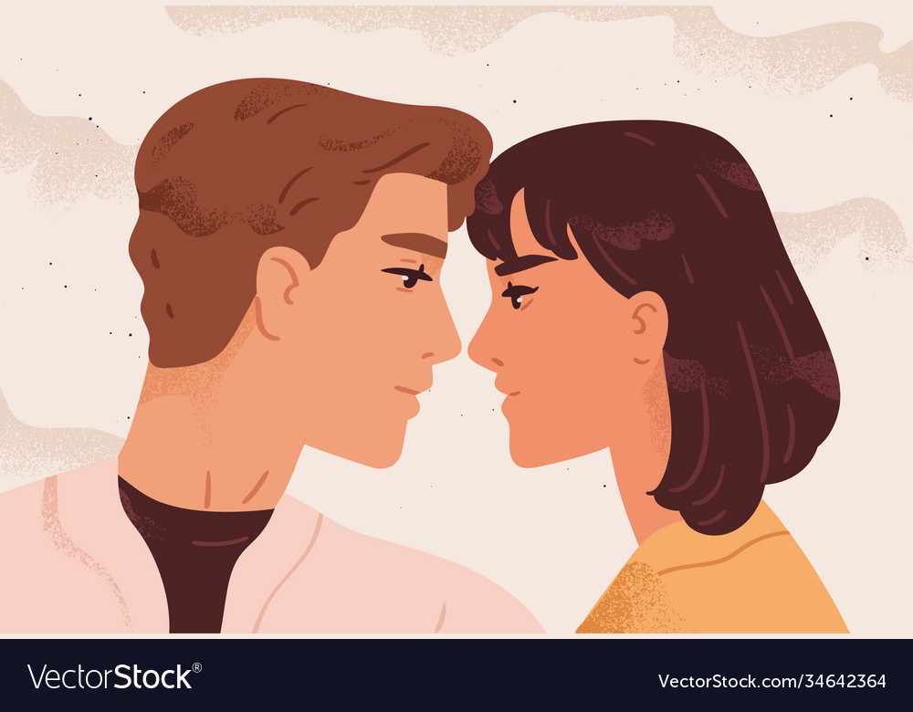 Premium Vector  Love couple looking at each other. romantic