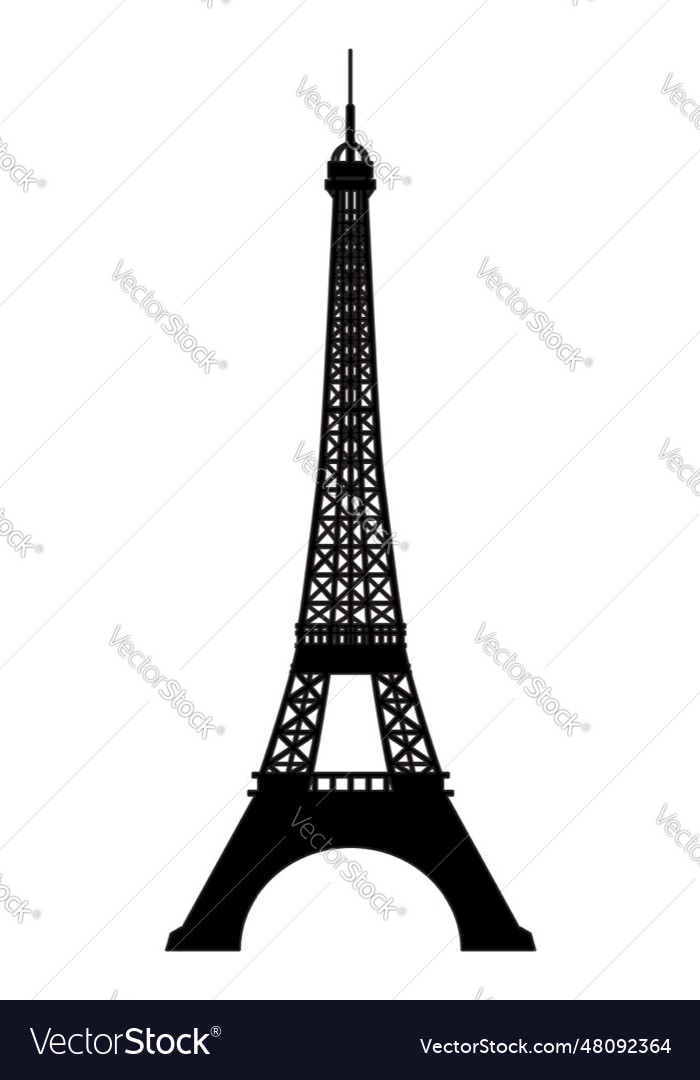 Eiffel tower black silhouette Royalty Free Vector Image