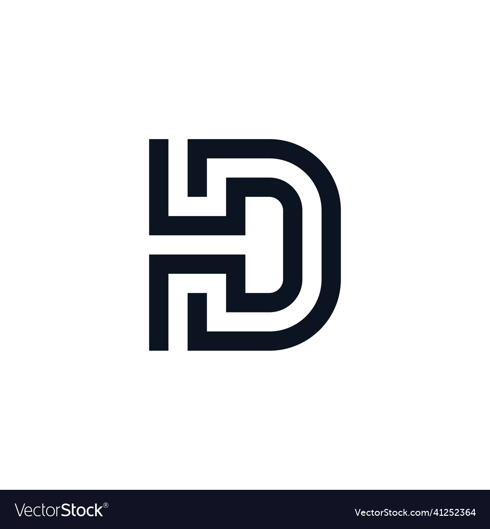 Hd or dh letter logo design Royalty Free Vector Image