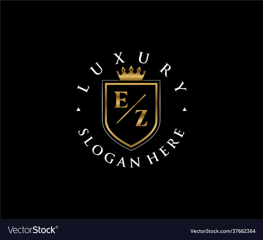 Initial ez letter royal luxury logo template Vector Image