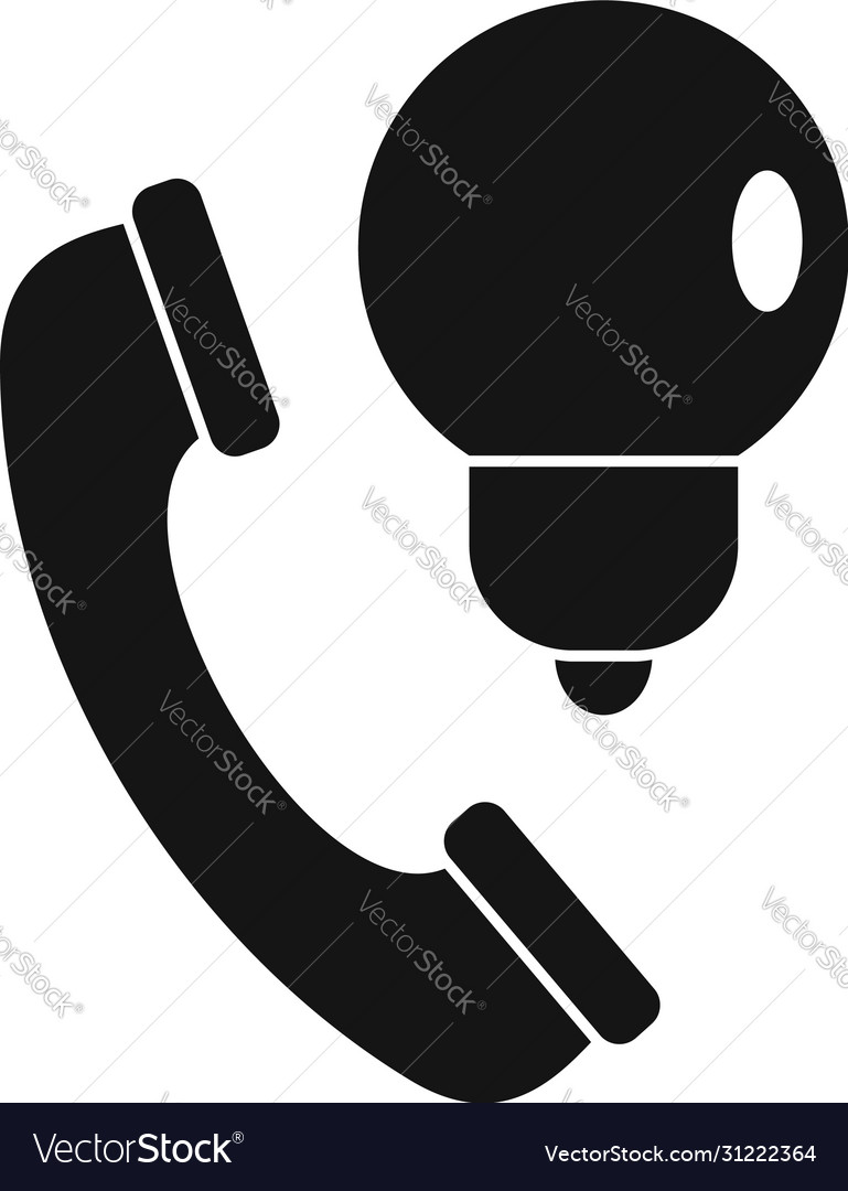 Telephone call advice icon simple style Royalty Free Vector