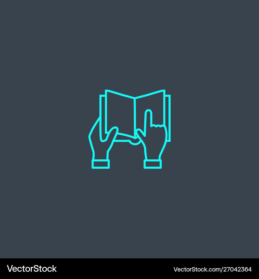 Tutorial concept blue line icon simple thin Vector Image