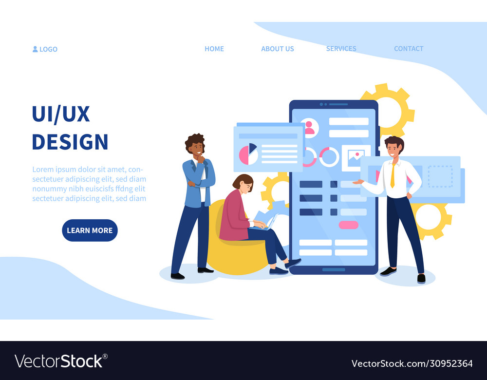 Ui or ux design template for business Royalty Free Vector