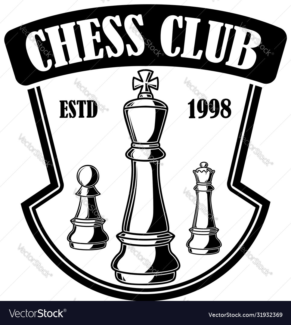 Chess club emblem template design element Vector Image