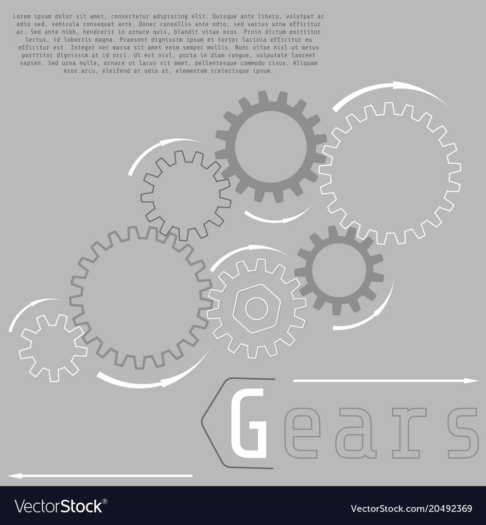 Gears with on the grey background business Vector Image