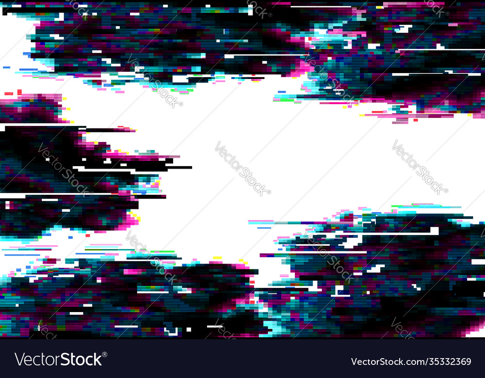 Abstract background with glitch effect, vector distorted glitch