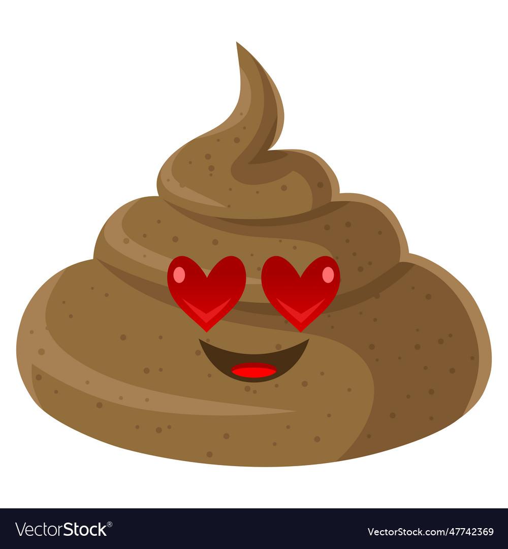 Poop in love crush smile smiley cartoon design Vector Image