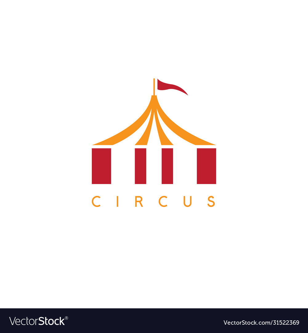 Simple with circus tent and flag Royalty Free Vector Image