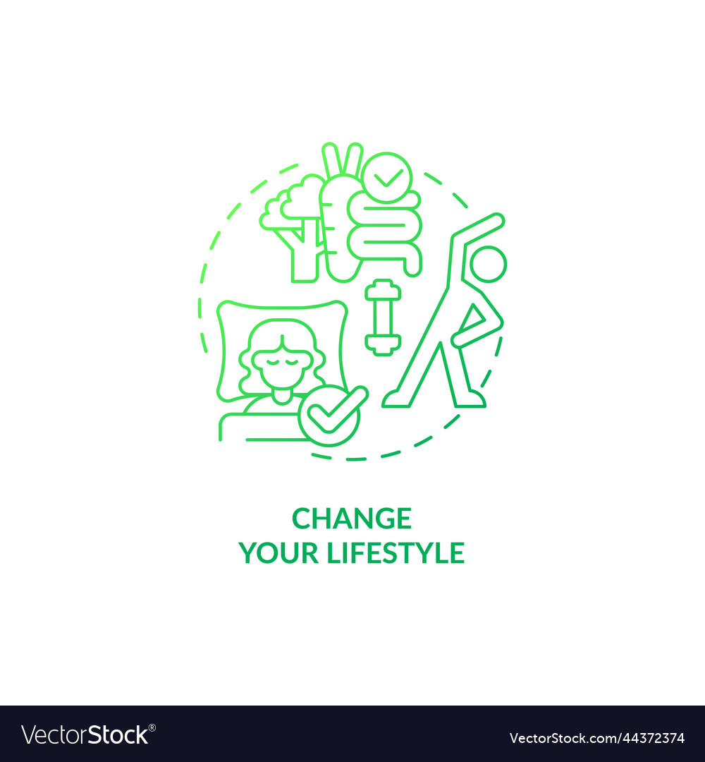 Change your lifestyle green gradient concept icon Vector Image