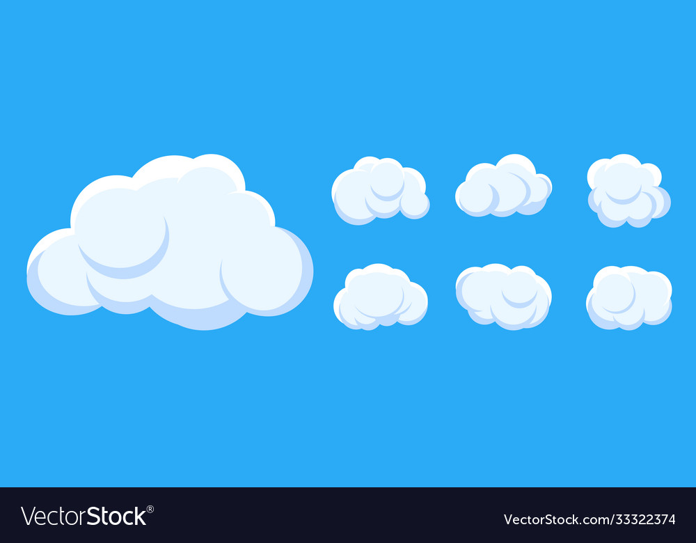 Cloud Cartoon Blase Himmel Wetter-Symbol Set