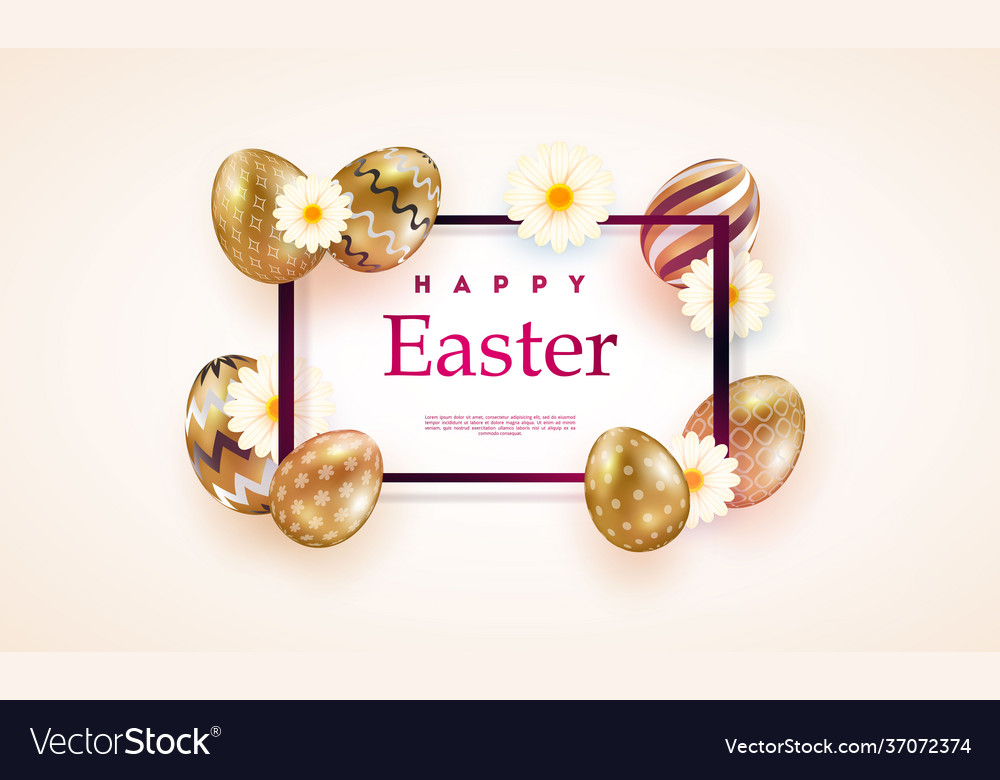 Composition easter eggs festive background Vector Image