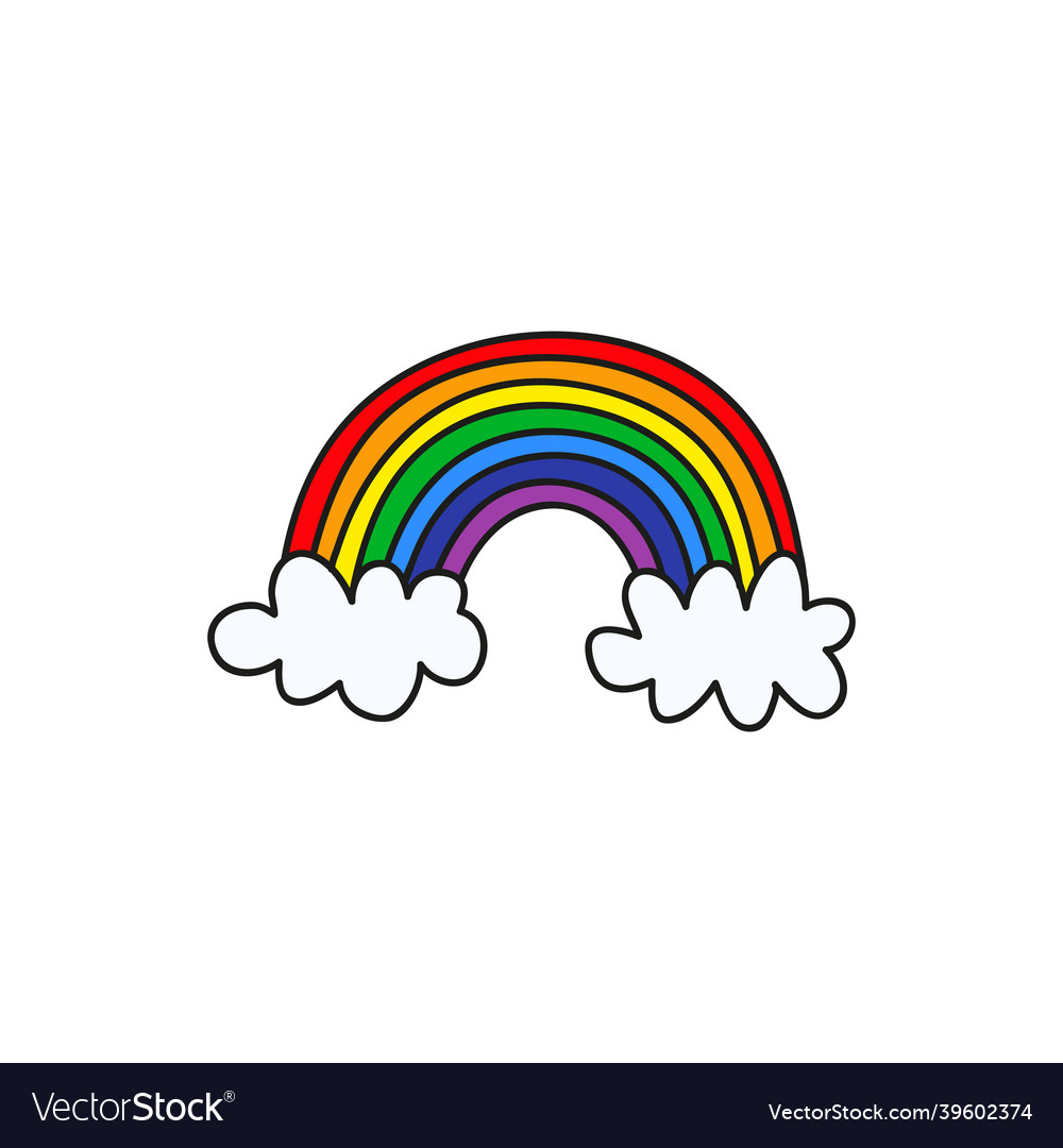 Doodle rainbow Royalty Free Vector Image - VectorStock