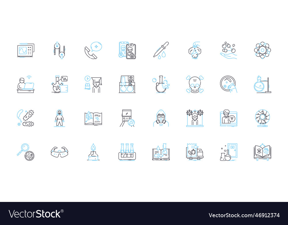 Medical exploration linear icons set anatomy Vector Image