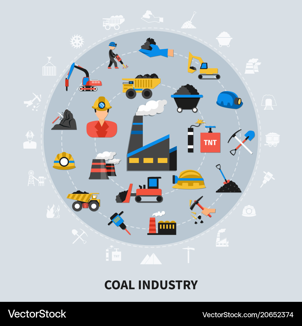 Mining industry concept Royalty Free Vector Image