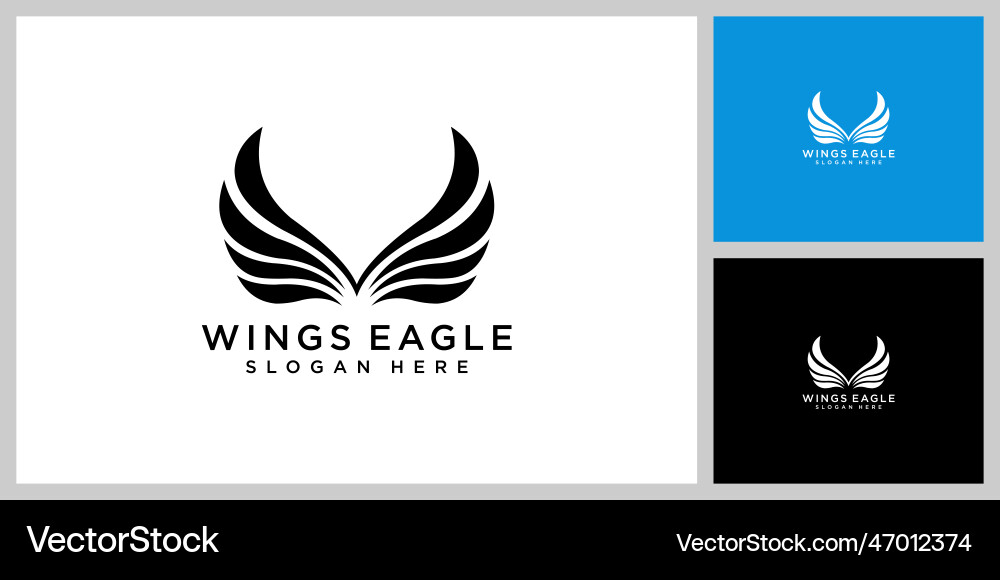 Wing eagle logo design template Royalty Free Vector Image
