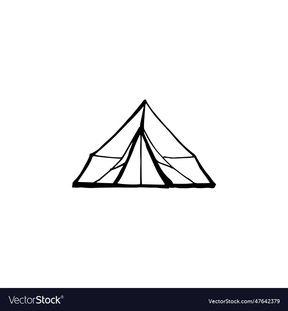 Camping Tent Hand Drawing Sketch Royalty Free Vector Image