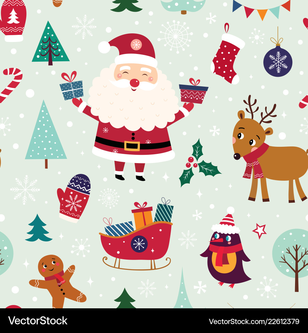 Christmas seamless pattern Royalty Free Vector Image