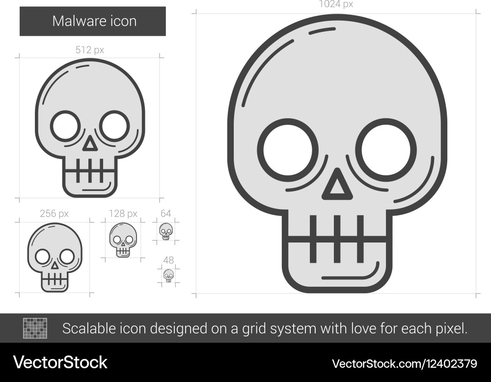 Malware line icon Royalty Free Vector Image - VectorStock